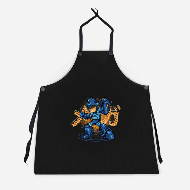 Mega Blast-Unisex-Kitchen-Apron-glitchygorilla