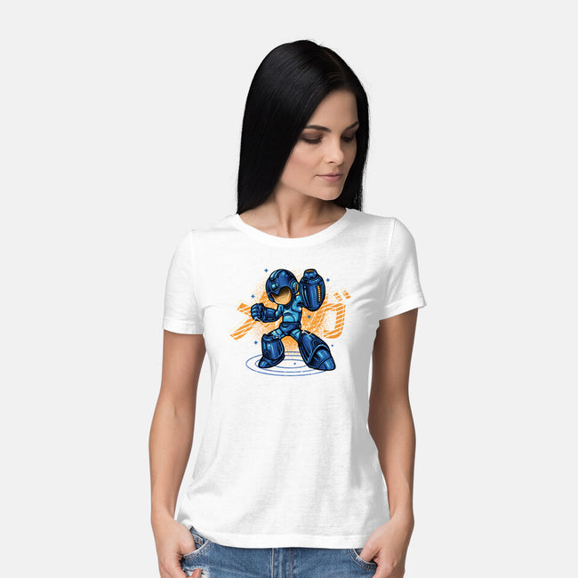 Mega Blast-Womens-Basic-Tee-glitchygorilla