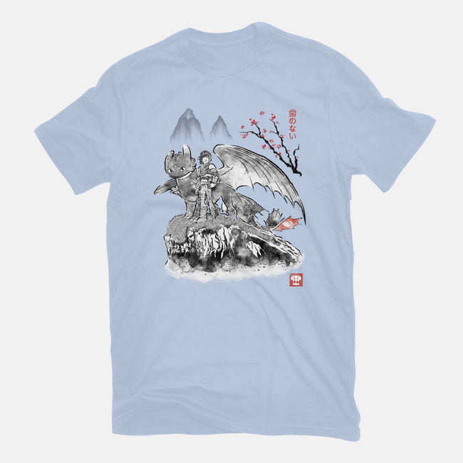 Toothless Sumi-e-Womens-Fitted-Tee-Astrobot Invention
