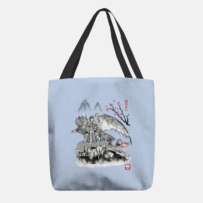Toothless Sumi-e-None-Basic Tote-Bag-Astrobot Invention