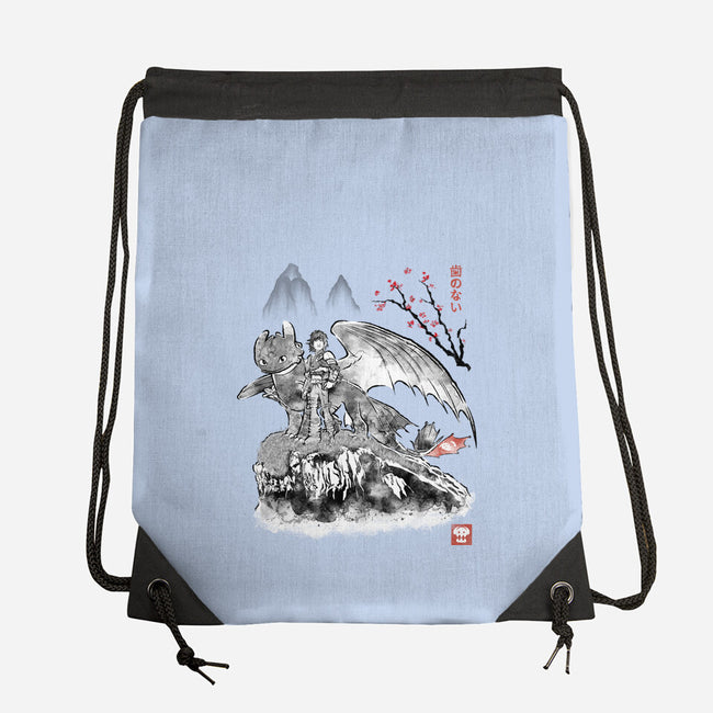 Toothless Sumi-e-None-Drawstring-Bag-Astrobot Invention