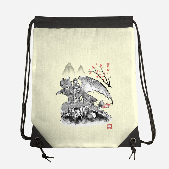 Toothless Sumi-e-None-Drawstring-Bag-Astrobot Invention