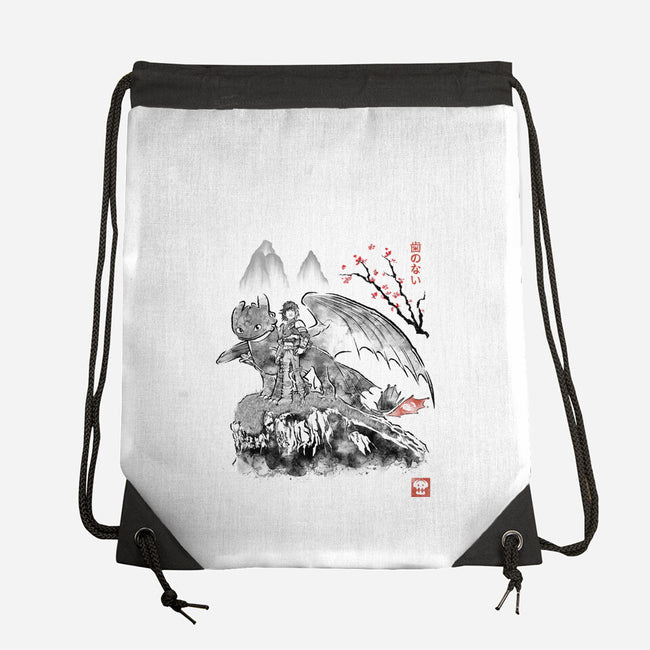 Toothless Sumi-e-None-Drawstring-Bag-Astrobot Invention