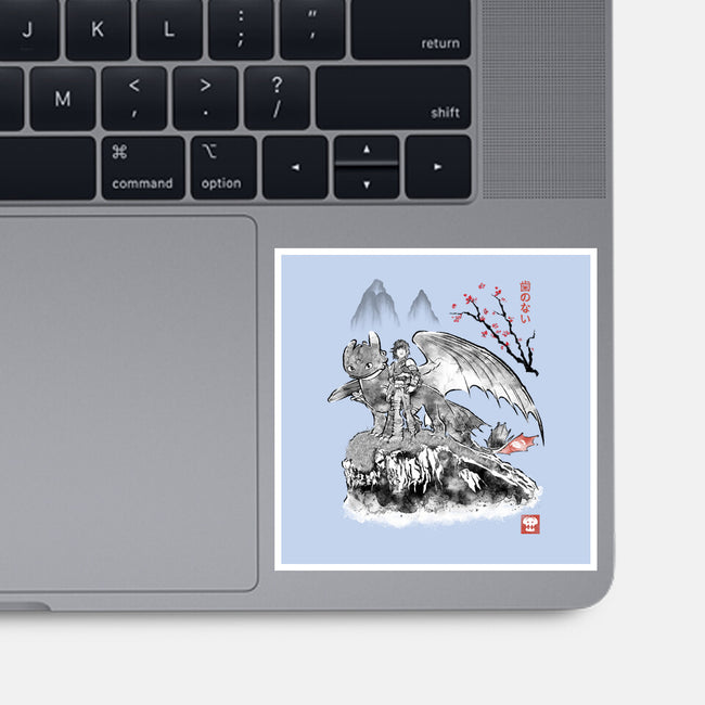 Toothless Sumi-e-None-Glossy-Sticker-Astrobot Invention