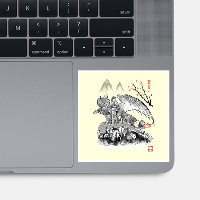 Toothless Sumi-e-None-Glossy-Sticker-Astrobot Invention