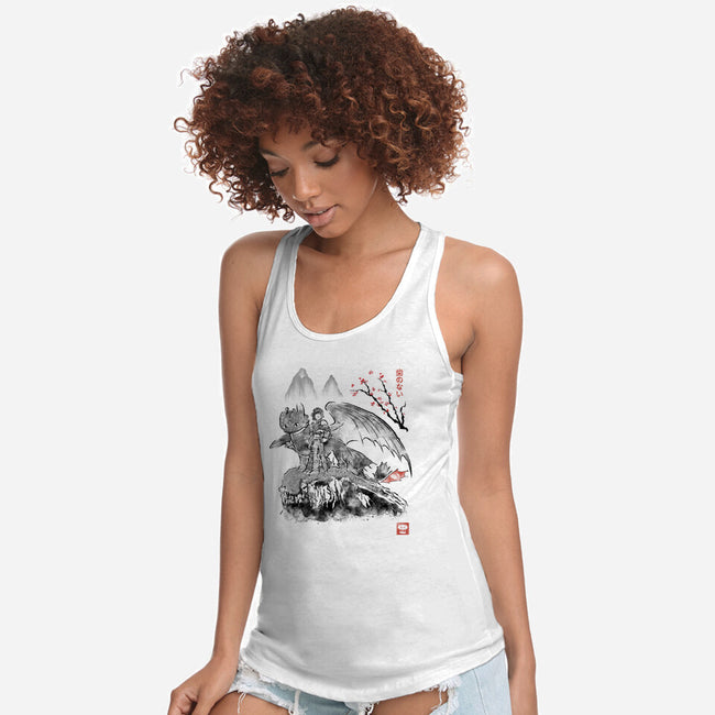 Toothless Sumi-e-Womens-Racerback-Tank-Astrobot Invention