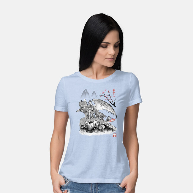 Toothless Sumi-e-Womens-Basic-Tee-Astrobot Invention