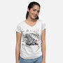Toothless Sumi-e-Womens-V-Neck-Tee-Astrobot Invention
