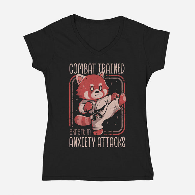 Anxiety Attack Expert-Womens-V-Neck-Tee-eduely