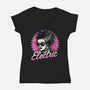 Electric Vibes Forever-Womens-V-Neck-Tee-glitchygorilla