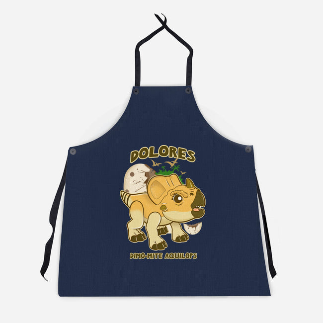 Dolores The Aquilops-Unisex-Kitchen-Apron-palmstreet