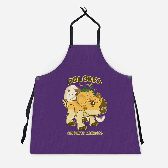 Dolores The Aquilops-Unisex-Kitchen-Apron-palmstreet