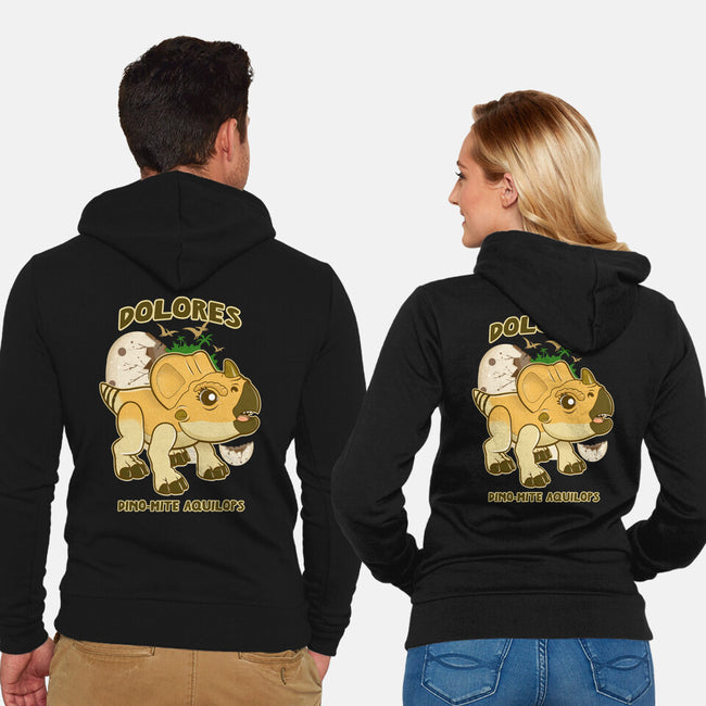 Dolores The Aquilops-Unisex-Zip-Up-Sweatshirt-palmstreet