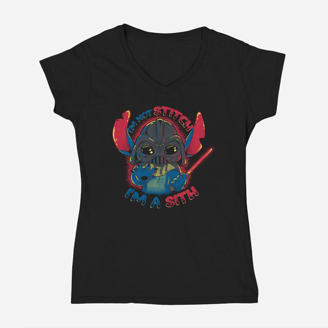 I'm Not A Stitch-Womens-V-Neck-Tee-Umberto Vicente