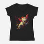 Solar Dog-Womens-V-Neck-Tee-estudiofitas