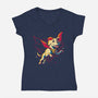 Solar Dog-Womens-V-Neck-Tee-estudiofitas