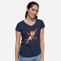 Solar Dog-Womens-V-Neck-Tee-estudiofitas