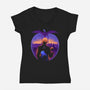 A Mysterious Black Notebook-Womens-V-Neck-Tee-sachpica