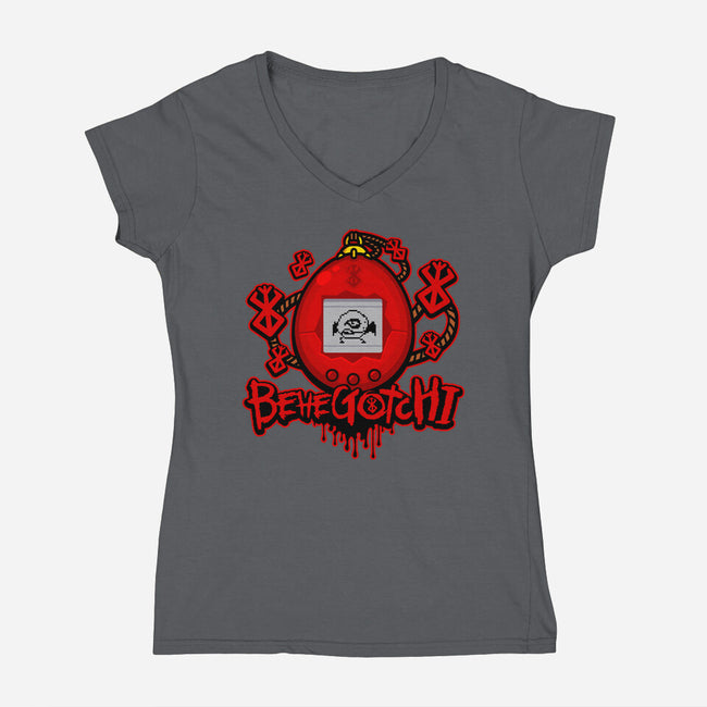 Behegotchi-Womens-V-Neck-Tee-demonigote