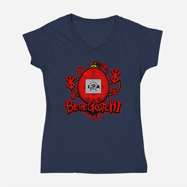 Behegotchi-Womens-V-Neck-Tee-demonigote