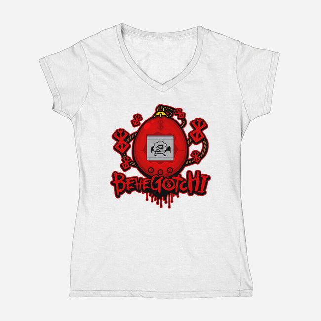 Behegotchi-Womens-V-Neck-Tee-demonigote