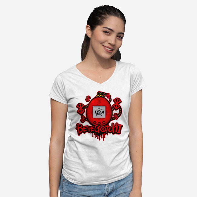 Behegotchi-Womens-V-Neck-Tee-demonigote