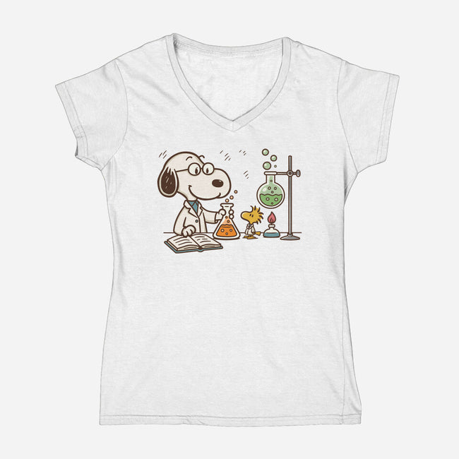 Let's Make Science-Womens-V-Neck-Tee-Xentee