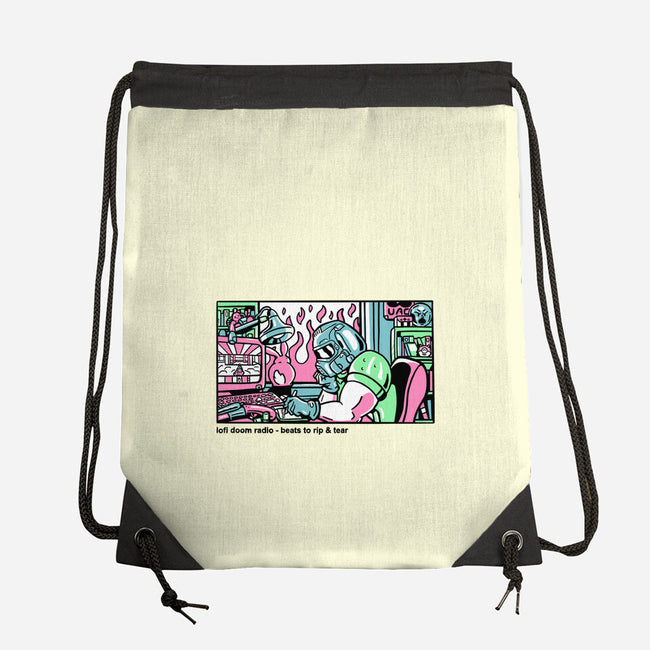 Lofi Dum-None-Drawstring-Bag-demonigote