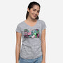 Lofi Dum-Womens-V-Neck-Tee-demonigote