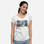 Lofi Dum-Womens-V-Neck-Tee-demonigote