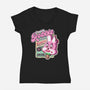 Robbie Icecream-Womens-V-Neck-Tee-demonigote