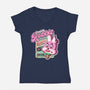 Robbie Icecream-Womens-V-Neck-Tee-demonigote