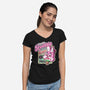 Robbie Icecream-Womens-V-Neck-Tee-demonigote