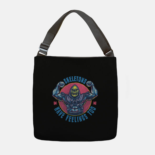 Skeletons Have Feelings Too-None-Adjustable Tote-Bag-glitchygorilla