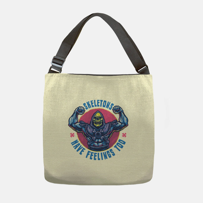 Skeletons Have Feelings Too-None-Adjustable Tote-Bag-glitchygorilla