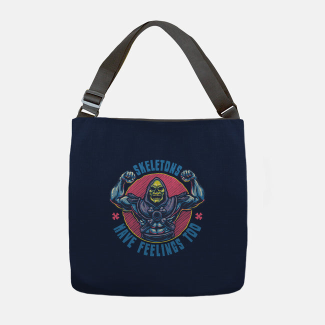 Skeletons Have Feelings Too-None-Adjustable Tote-Bag-glitchygorilla