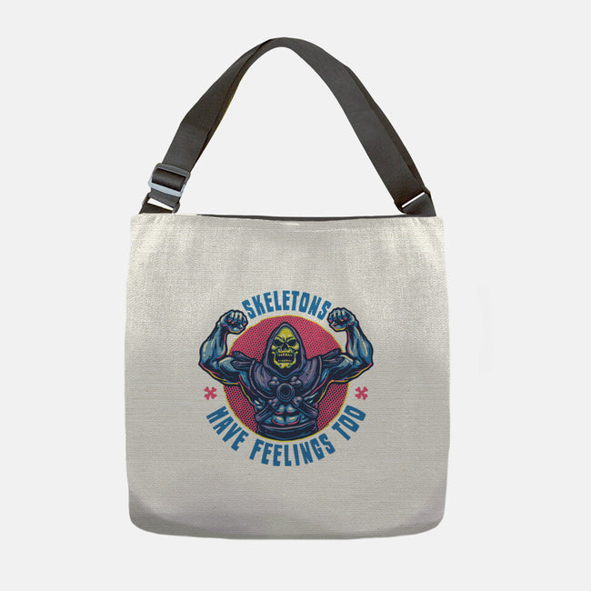 Skeletons Have Feelings Too-None-Adjustable Tote-Bag-glitchygorilla
