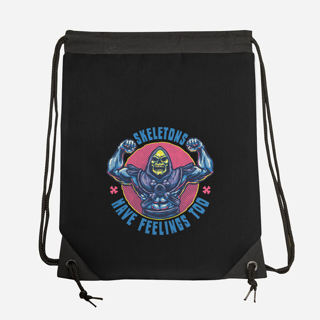 Skeletons Have Feelings Too-None-Drawstring-Bag-glitchygorilla