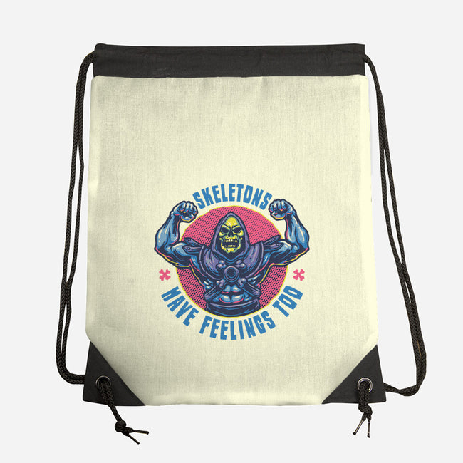Skeletons Have Feelings Too-None-Drawstring-Bag-glitchygorilla