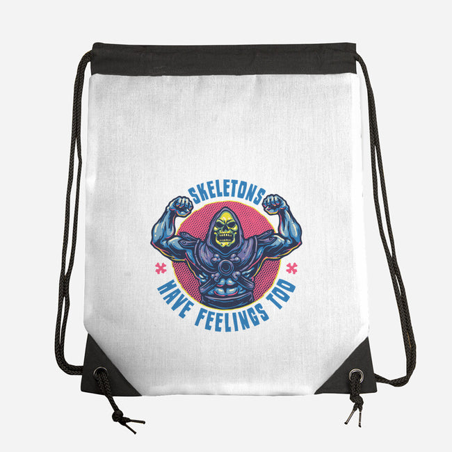 Skeletons Have Feelings Too-None-Drawstring-Bag-glitchygorilla