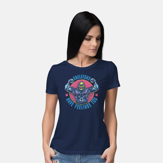 Skeletons Have Feelings Too-Womens-Basic-Tee-glitchygorilla