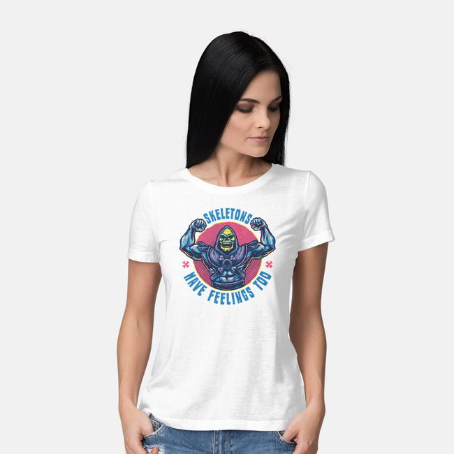 Skeletons Have Feelings Too-Womens-Basic-Tee-glitchygorilla