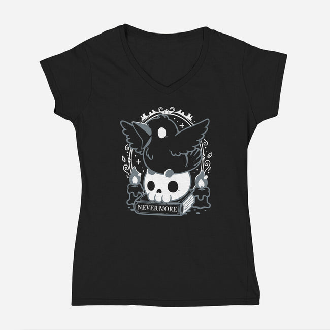 Never More Crow-Womens-V-Neck-Tee-Vallina84