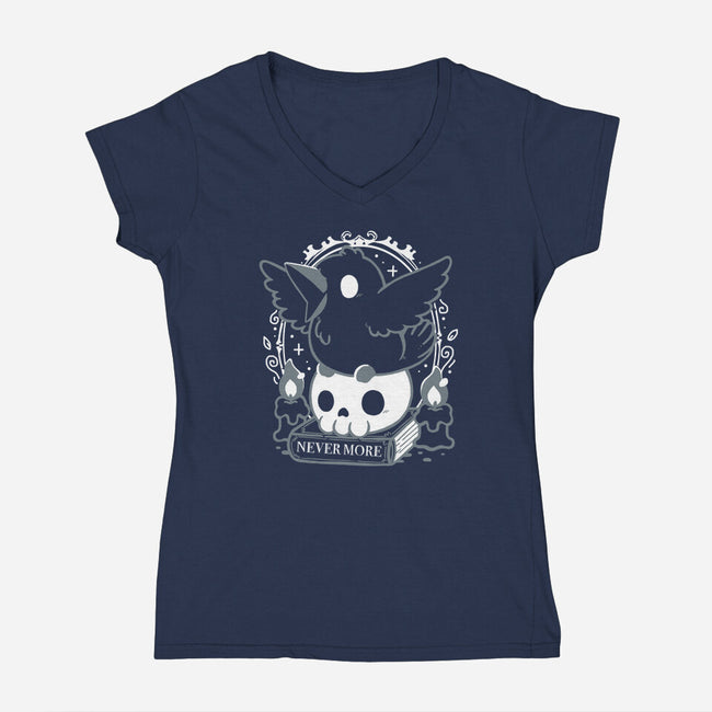 Never More Crow-Womens-V-Neck-Tee-Vallina84