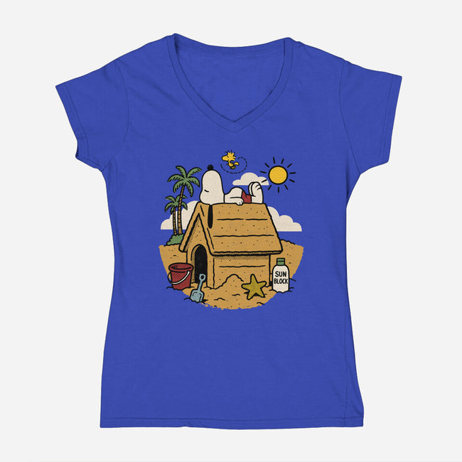 Beach Mode Activated-Womens-V-Neck-Tee-Popnotic