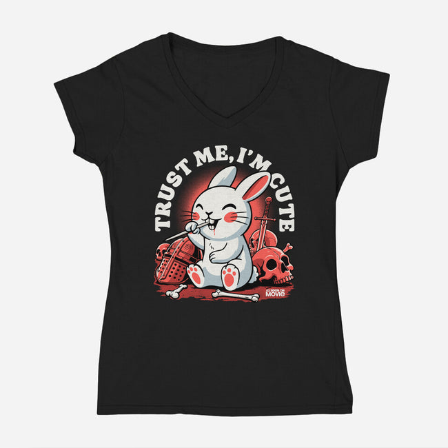 Trust Me I'm Cute-Womens-V-Neck-Tee-Popnotic
