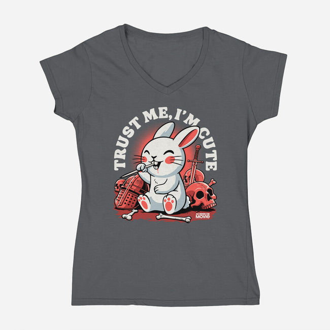 Trust Me I'm Cute-Womens-V-Neck-Tee-Popnotic