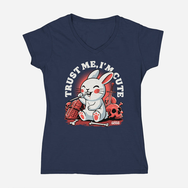 Trust Me I'm Cute-Womens-V-Neck-Tee-Popnotic