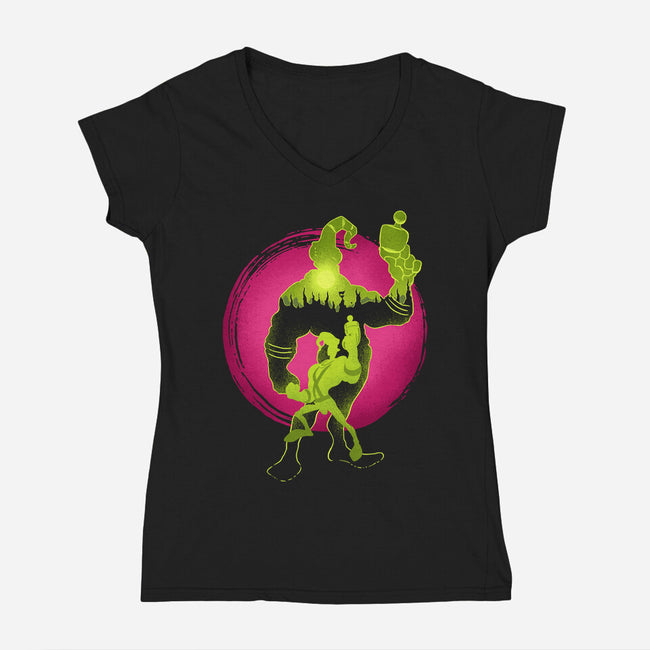 A Earthworm With A Robotic Suit-Womens-V-Neck-Tee-sachpica