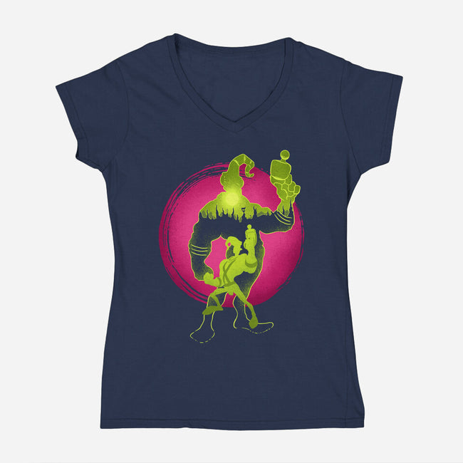 A Earthworm With A Robotic Suit-Womens-V-Neck-Tee-sachpica